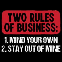 Two Rules Of Business Mind Your Own Stay Out Of Mine Funny Bucket Hat