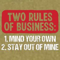 Two Rules Of Business Mind Your Own Stay Out Of Mine Funny Garment-Dyed Women's Muscle Tee
