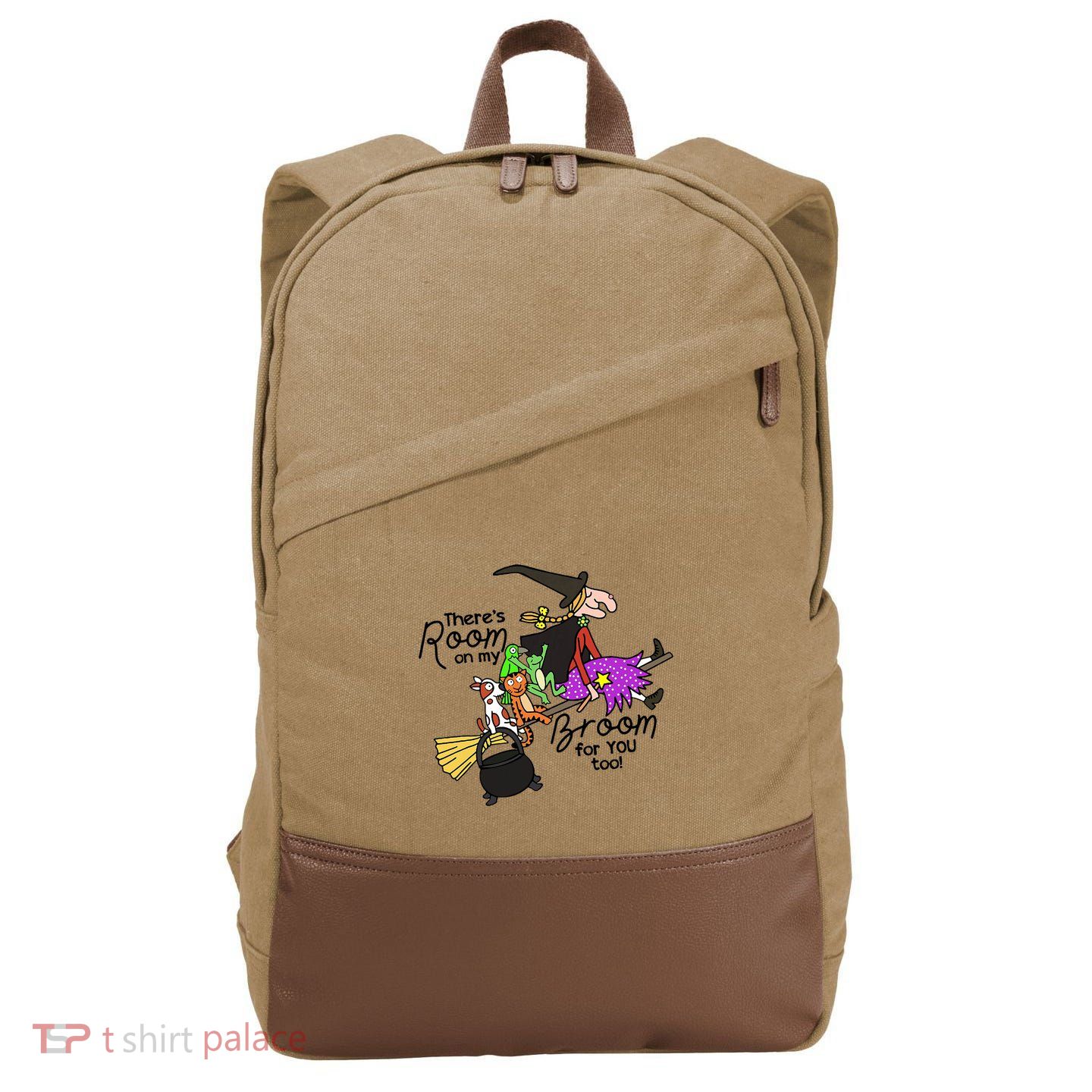 ThereS Room On My Broom For You Too Teacher Cotton Canvas Backpack