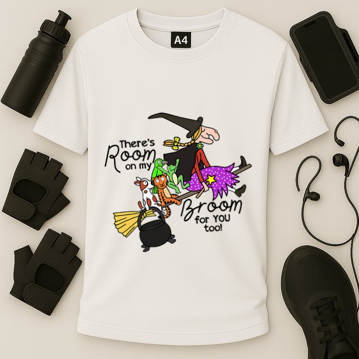 ThereS Room On My Broom For You Too Teacher Cooling Performance Crew T-Shirt
