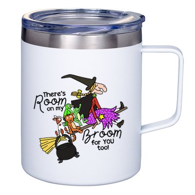 ThereS Room On My Broom For You Too Teacher 12oz Stainless Steel Coffee Mug