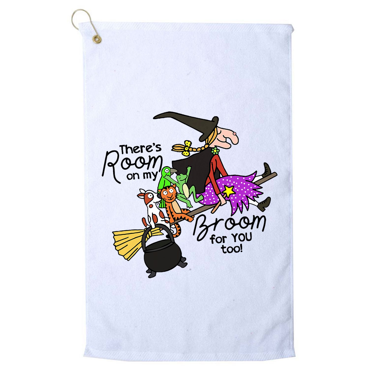 ThereS Room On My Broom For You Too Teacher Golf Towel