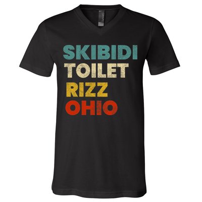Toilet Rizz Ohio V-Neck T-Shirt