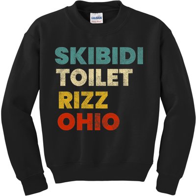 Toilet Rizz Ohio Kids Sweatshirt