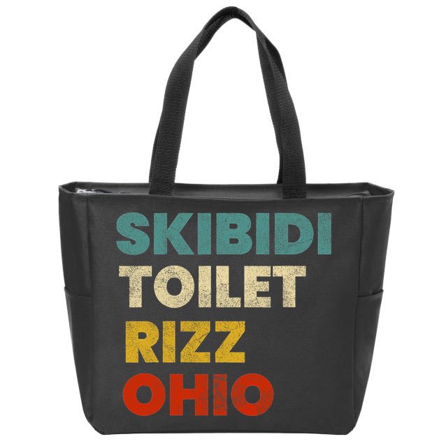 Toilet Rizz Ohio Zip Tote Bag