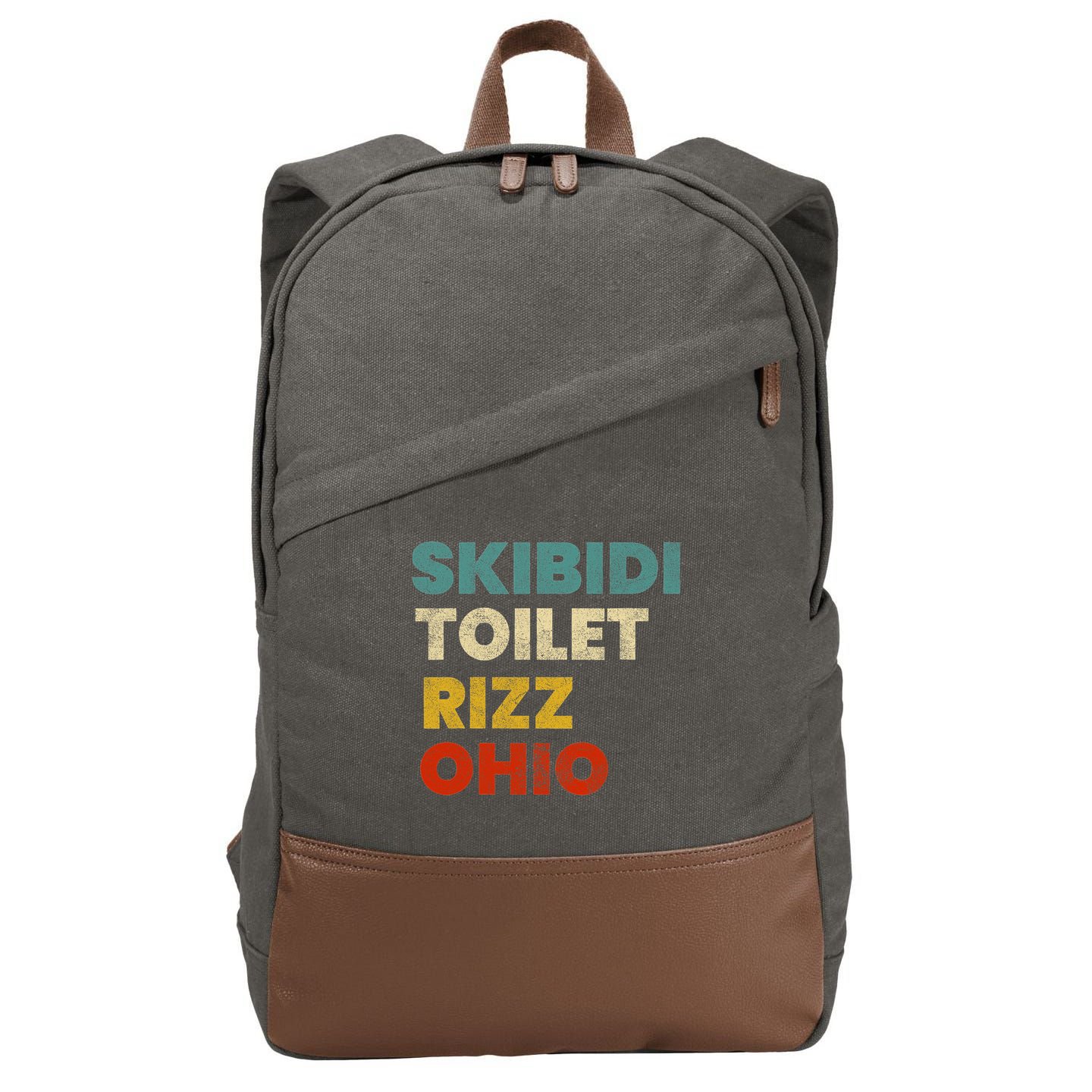 Toilet Rizz Ohio Cotton Canvas Backpack