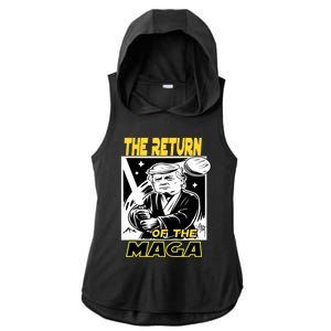 The Return Of The Maga Funny Parody Trump Wins Trump Won 47 Ladies PosiCharge Tri-Blend Wicking Draft Hoodie Tank