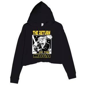 The Return Of The Maga Funny Parody Trump Wins Trump Won 47 Crop Fleece Hoodie