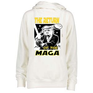 The Return Of The Maga Funny Parody Trump Wins Trump Won 47 Womens Funnel Neck Pullover Hood