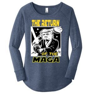 The Return Of The Maga Funny Parody Trump Wins Trump Won 47 Women's Perfect Tri Tunic Long Sleeve Shirt