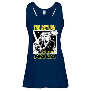 The Return Of The Maga Funny Parody Trump Wins Trump Won 47 Ladies Essential Flowy Tank