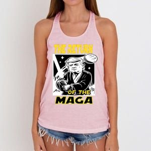 The Return Of The Maga Funny Parody Trump Wins Trump Won 47 Women's Knotted Racerback Tank