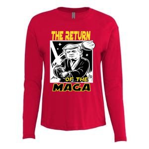 The Return Of The Maga Funny Parody Trump Wins Trump Won 47 Womens Cotton Relaxed Long Sleeve T-Shirt