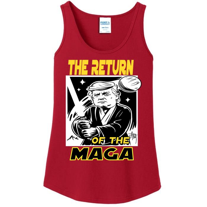 The Return Of The Maga Funny Parody Trump Wins Trump Won 47 Ladies Essential Tank