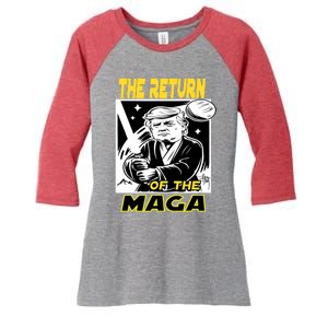 The Return Of The Maga Funny Parody Trump Wins Trump Won 47 Women's Tri-Blend 3/4-Sleeve Raglan Shirt