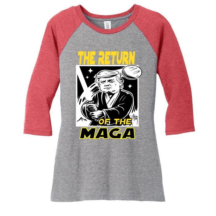 The Return Of The Maga Funny Parody Trump Wins Trump Won 47 Women's Tri-Blend 3/4-Sleeve Raglan Shirt