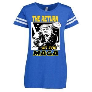 The Return Of The Maga Funny Parody Trump Wins Trump Won 47 Enza Ladies Jersey Football T-Shirt