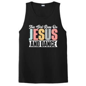 This Runs On Jesus And Dance Christian Dancer Faith Gift PosiCharge Competitor Tank