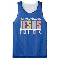 This Runs On Jesus And Dance Christian Dancer Faith Gift Mesh Reversible Basketball Jersey Tank