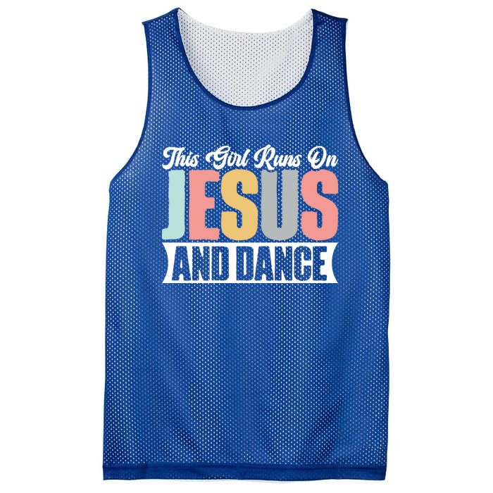 This Runs On Jesus And Dance Christian Dancer Faith Gift Mesh Reversible Basketball Jersey Tank