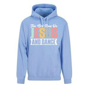 This Runs On Jesus And Dance Christian Dancer Faith Gift Unisex Surf Hoodie