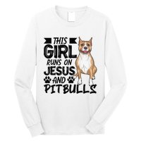 This Runs On Jesus And Pitbulls Christians Gift Long Sleeve Shirt