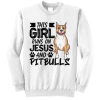 This Runs On Jesus And Pitbulls Christians Gift Sweatshirt