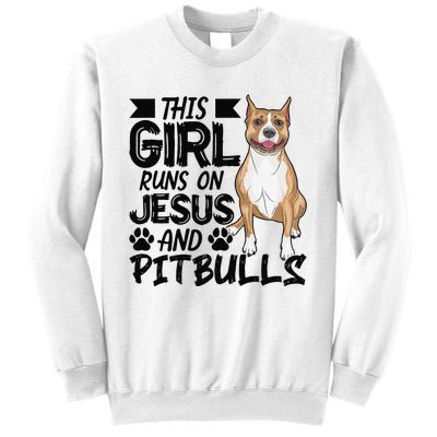 This Runs On Jesus And Pitbulls Christians Gift Sweatshirt