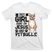 This Runs On Jesus And Pitbulls Christians Gift T-Shirt