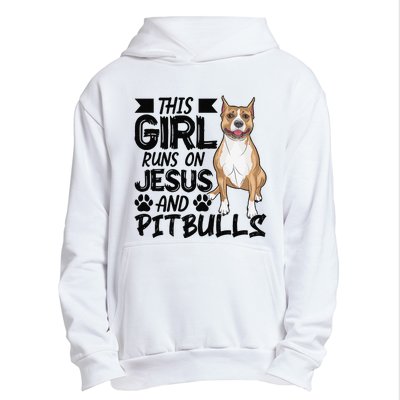 This Runs On Jesus And Pitbulls Christians Gift Urban Pullover Hoodie