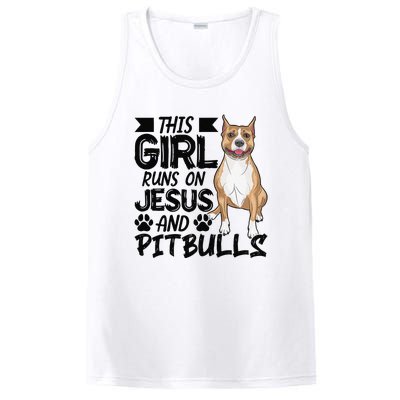 This Runs On Jesus And Pitbulls Christians Gift PosiCharge Competitor Tank