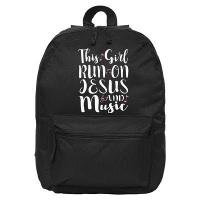 This  Runs On Jesus And Music 16 in Basic Backpack