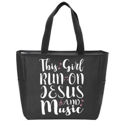 This  Runs On Jesus And Music Zip Tote Bag