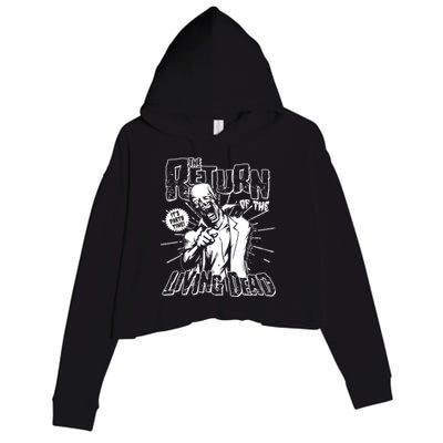 The Return Of The Living Dead It's Zombie Party Time Crop Fleece Hoodie