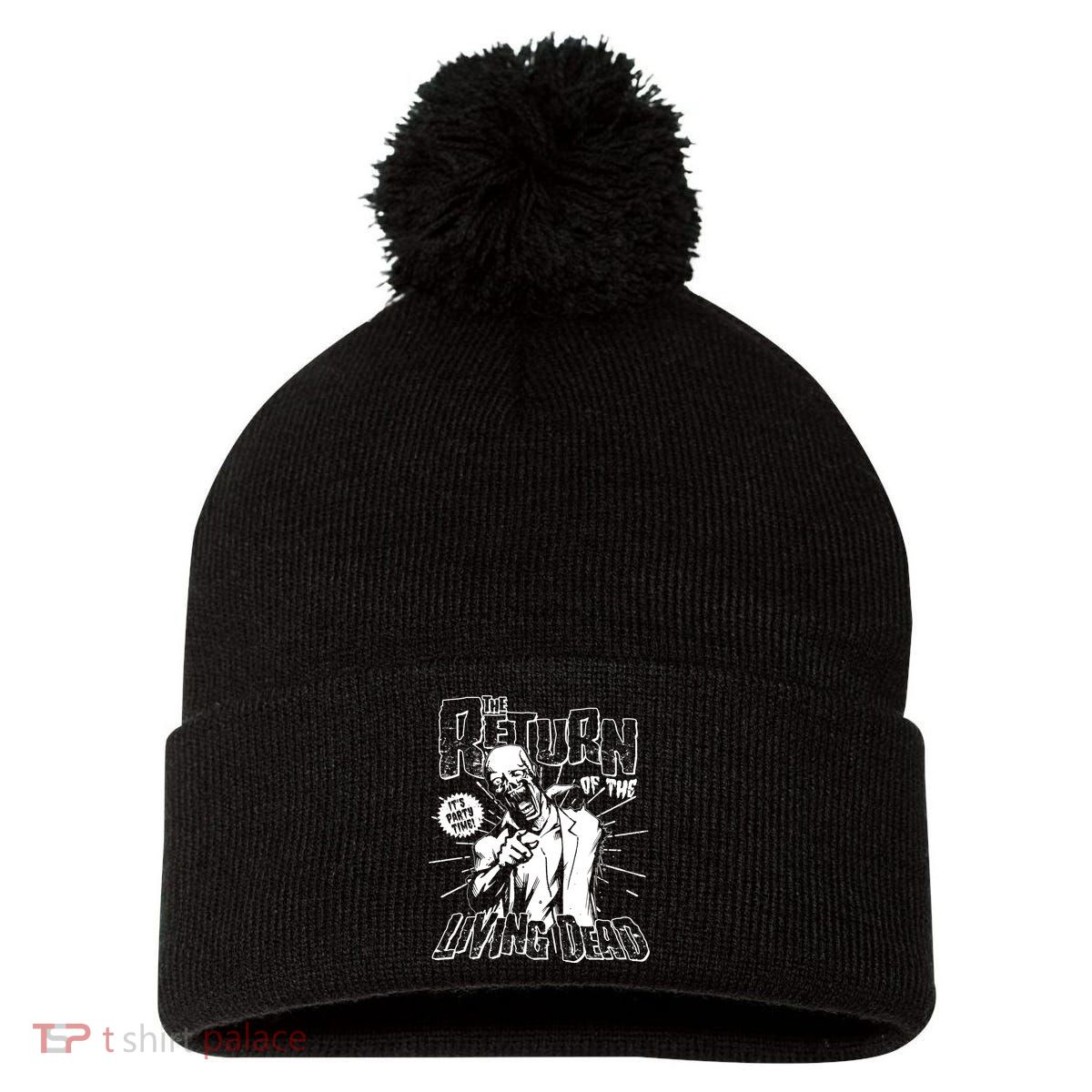 The Return Of The Living Dead It's Zombie Party Time Pom Pom 12in Knit Beanie
