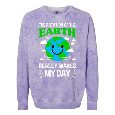 The Rotation Of The Earth Really Makes My Day Science Nerd Colorblast Crewneck Sweatshirt