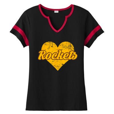 Titusville Rockets Over Heart Ladies Halftime Notch Neck Tee