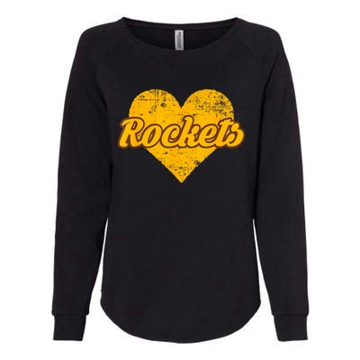 Titusville Rockets Over Heart Womens California Wash Sweatshirt