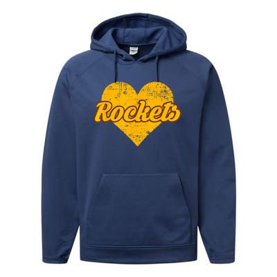 Titusville Rockets Over Heart Performance Fleece Hoodie