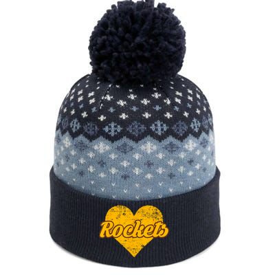 Titusville Rockets Over Heart The Baniff Cuffed Pom Beanie