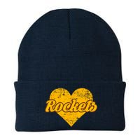 Titusville Rockets Over Heart Knit Cap Winter Beanie