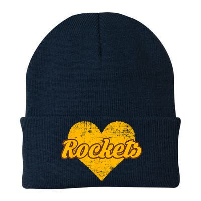 Titusville Rockets Over Heart Knit Cap Winter Beanie