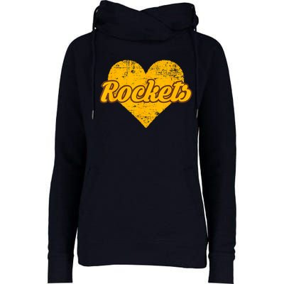 Titusville Rockets Over Heart Womens Funnel Neck Pullover Hood