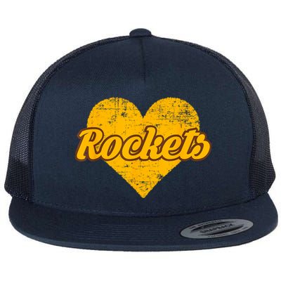 Titusville Rockets Over Heart Flat Bill Trucker Hat