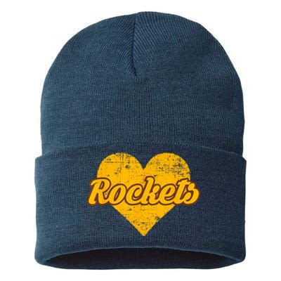 Titusville Rockets Over Heart Sustainable Knit Beanie