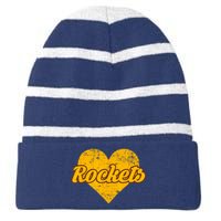 Titusville Rockets Over Heart Striped Beanie with Solid Band