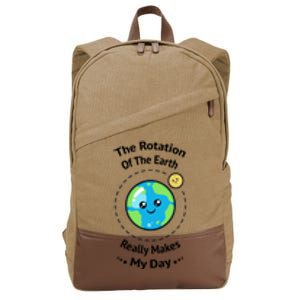 The Rotation Of The Earth Really Makes My Day Earth Day Cotton Canvas Backpack