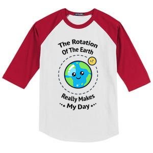 The Rotation Of The Earth Really Makes My Day Earth Day Kids Colorblock Raglan Jersey