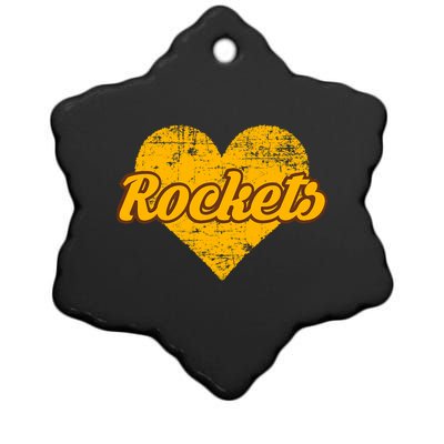 Titusville Rockets Over Heart Ceramic Star Ornament