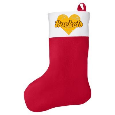 Titusville Rockets Over Heart Felt Holiday Christmas Stocking